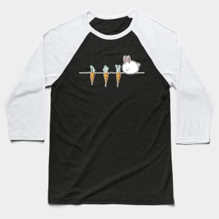 Cute Kawaii Rabbit and Carrots Baseball T-Shirt